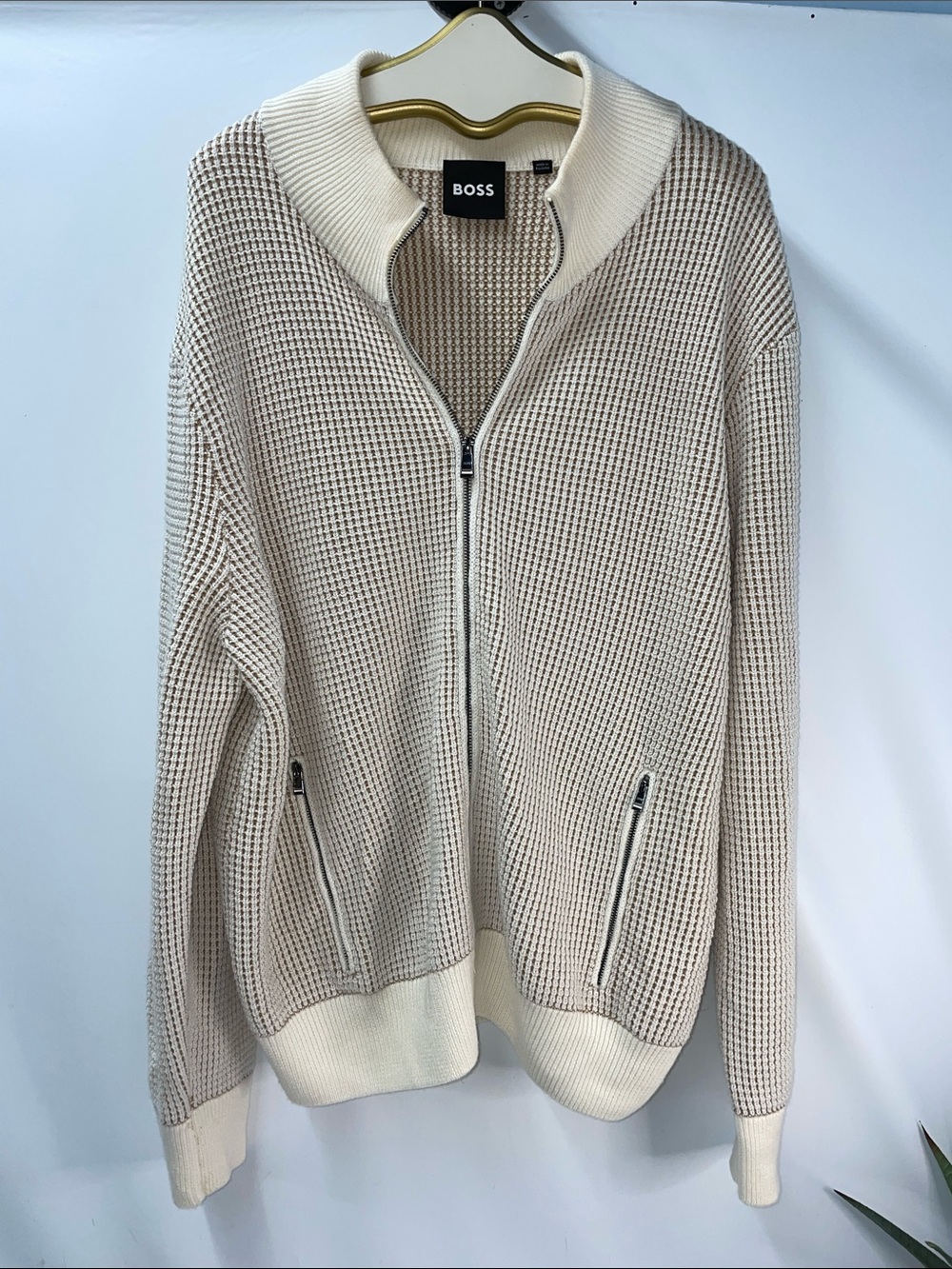 BOSS BY HUGO BOSS COTTON AND WOOL CARDIGAN SWEATER FTL-06-020